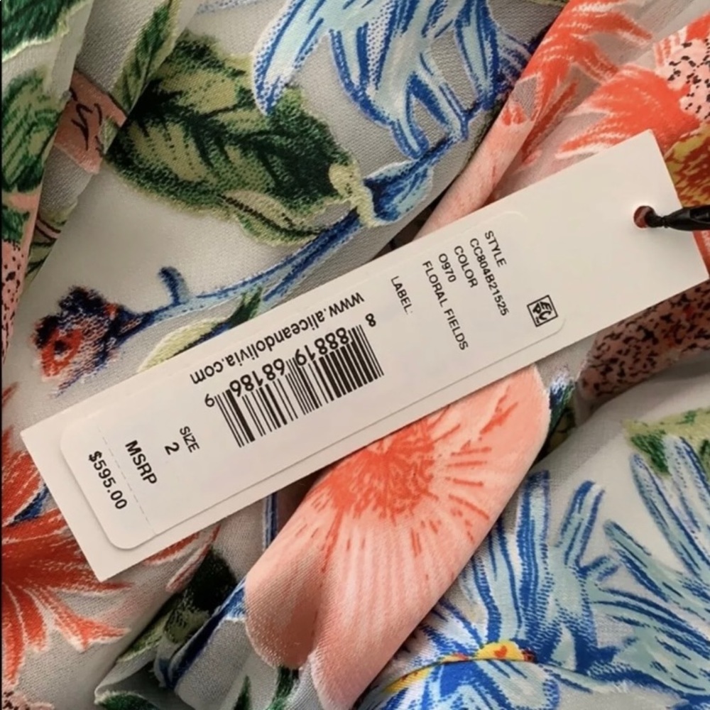 Alice Olivia Alves floral fields dress size 2